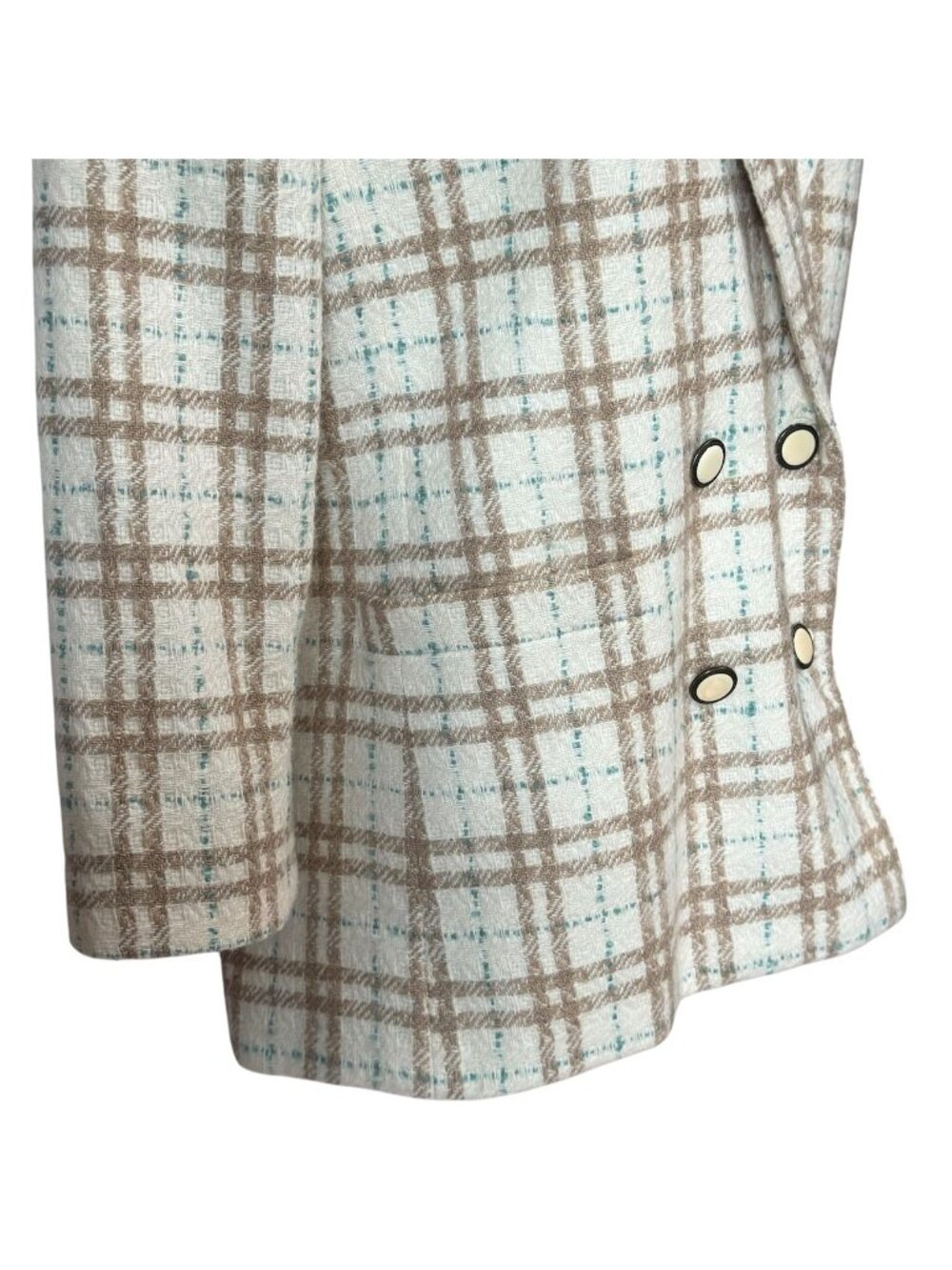 Vintage Womens Suburbans Tweed Blazer Double Breasted Size 10 Plaid Wool Blend - Picture 6 of 16